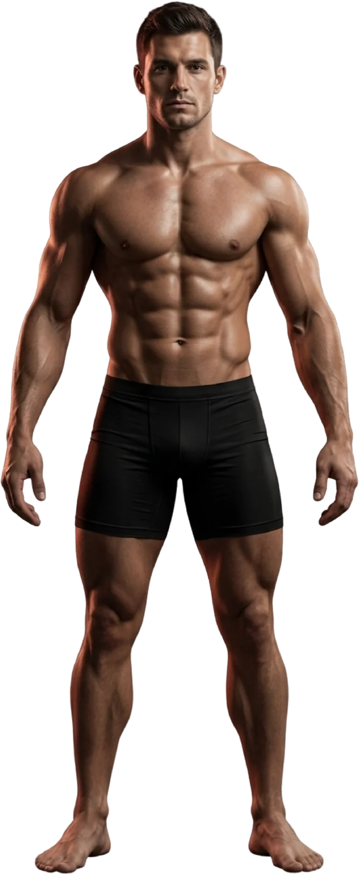Front-facing muscle map used in MyPhysique's Explore tab